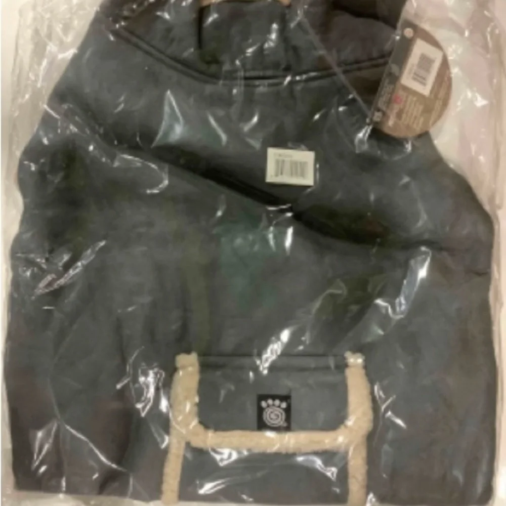 Petrageous Acadia Faux Suede Bomber Jacket Dog Coat Gray Sherpa lining NWT-Lg